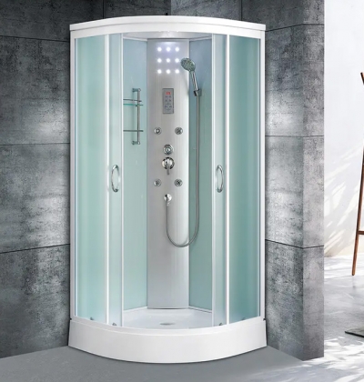 G1 Semi transparent glass fan shaped integral shower room